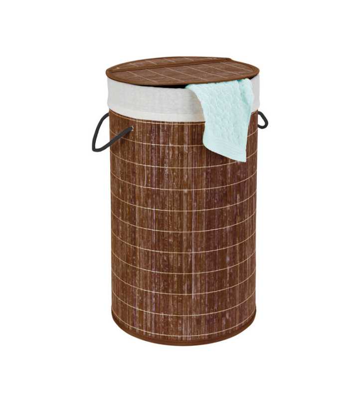 Coffre à linge Bamboo marron foncé - WENKO