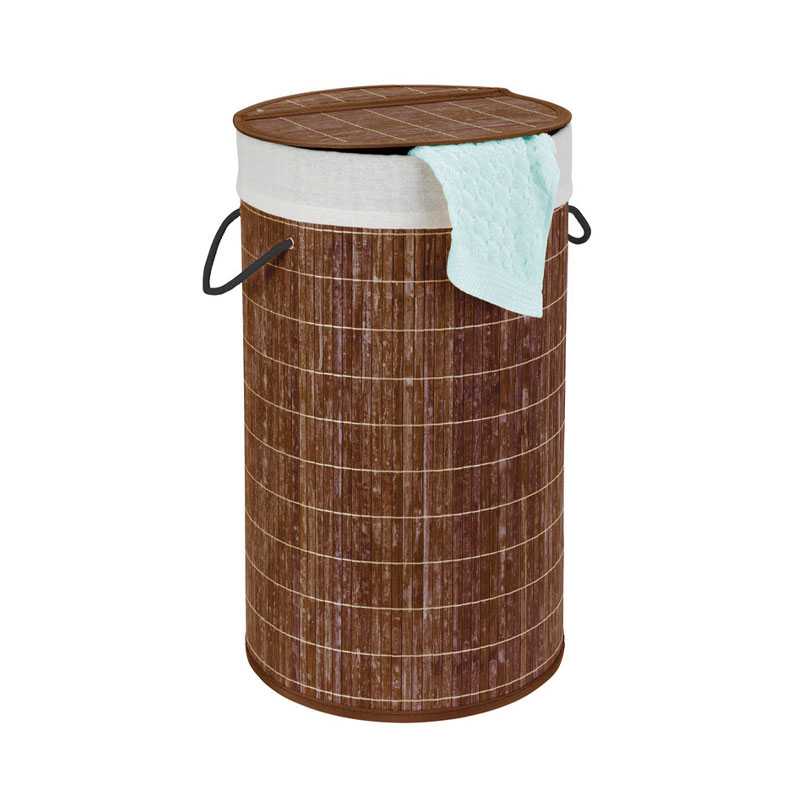 Coffre à linge Bamboo marron foncé - WENKO