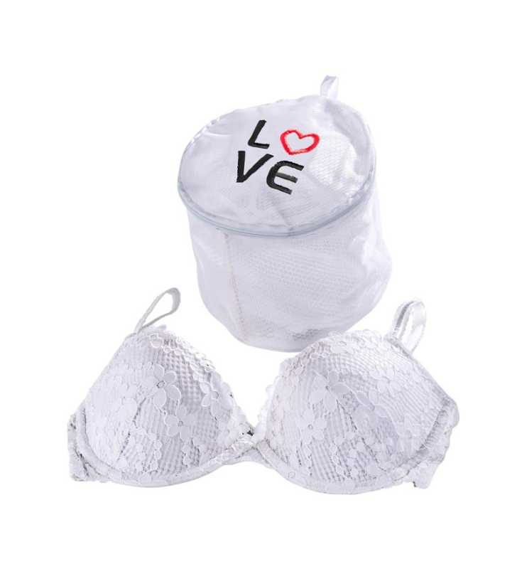 Filet à lingerie Ø 16 cm Love blanc - WENKO