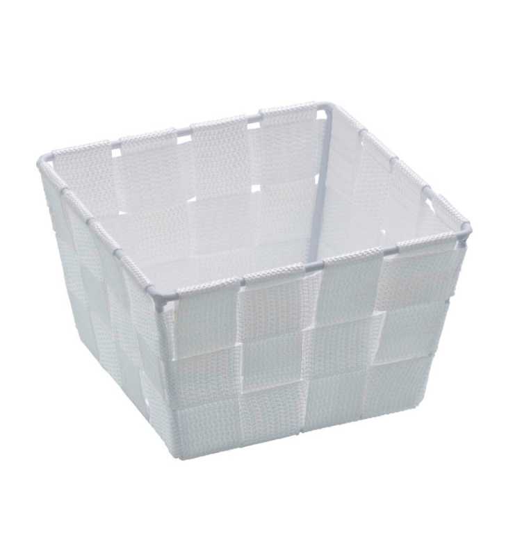 Corbeille SDB Adria mini square blanc - Plastique - PP - 14x14x9 cm - WENKO