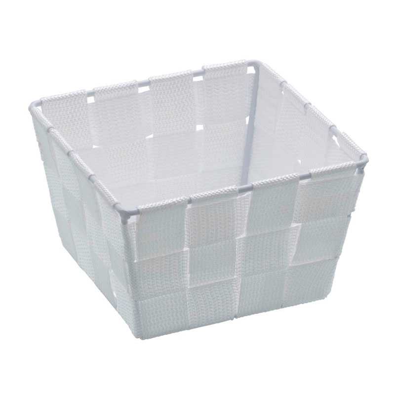 Corbeille SDB Adria mini square blanc - Plastique - PP - 14x14x9 cm - WENKO