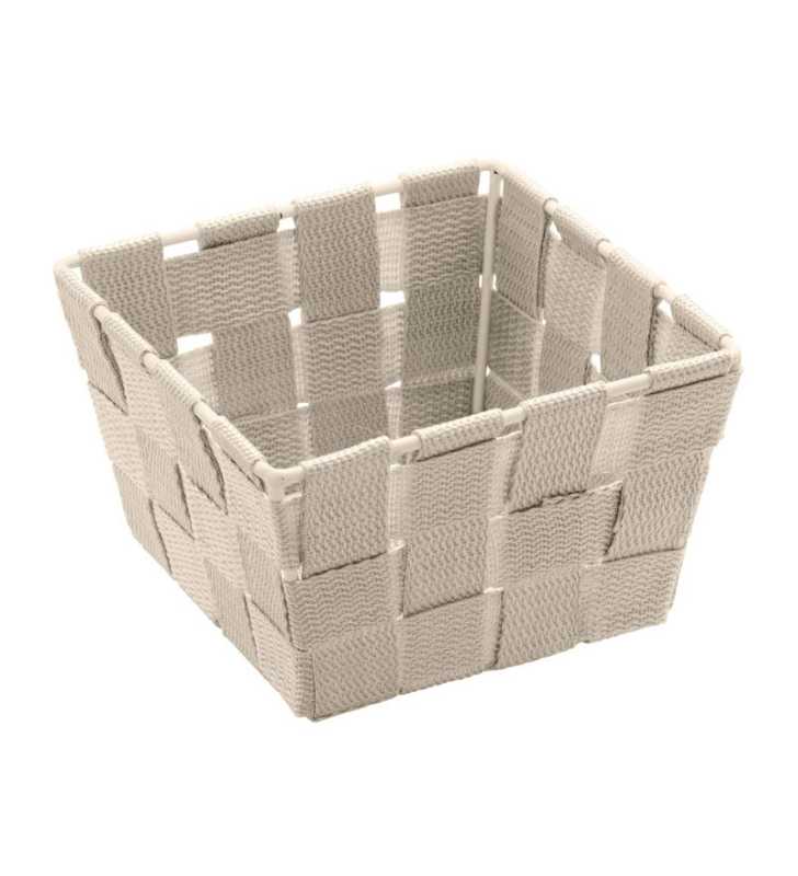 Corbeille SDB Adria mini square beige - Plastique - PP - 14x14x9 cm - WENKO