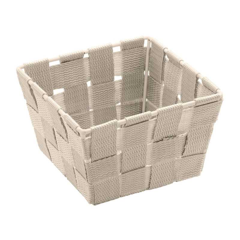 Corbeille SDB Adria mini square beige - Plastique - PP - 14x14x9 cm - WENKO