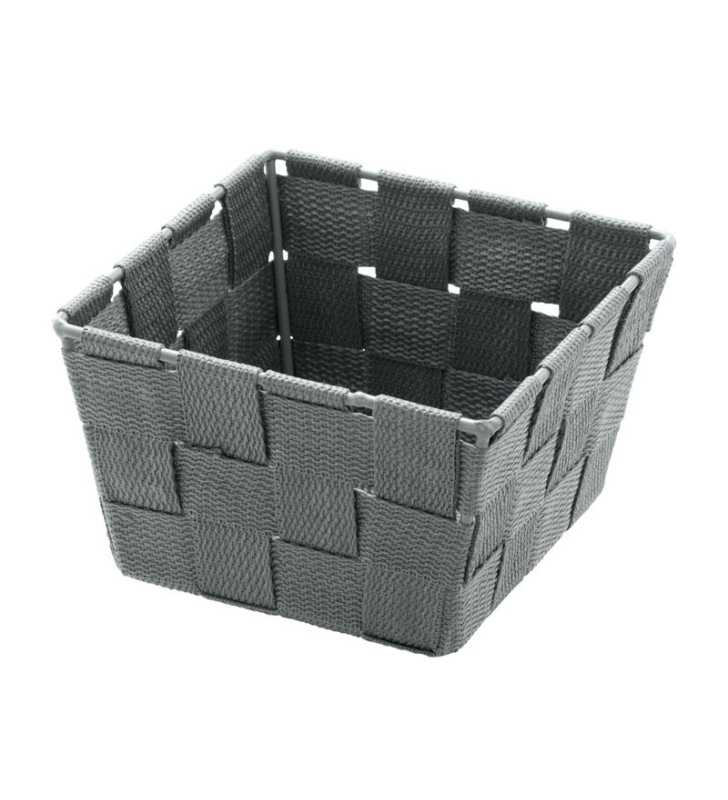 Corbeille SDB Adria mini square gris - Plastique - PP - 14x14x9 cm - WENKO