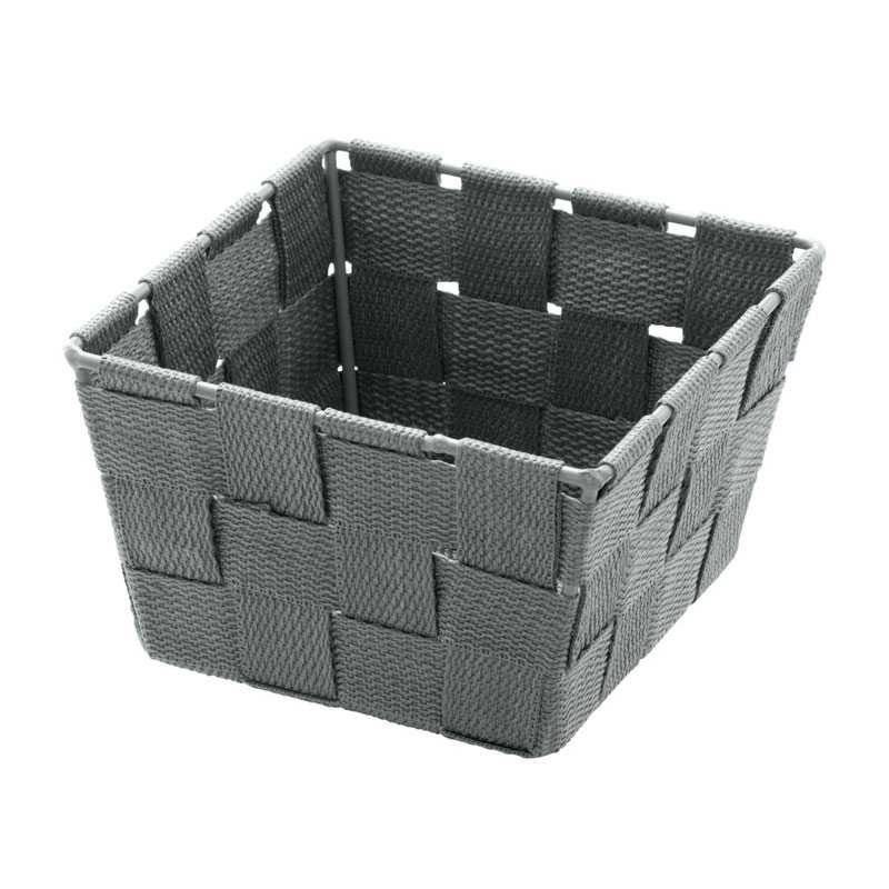 Corbeille SDB Adria mini square gris - Plastique - PP - 14x14x9 cm - WENKO