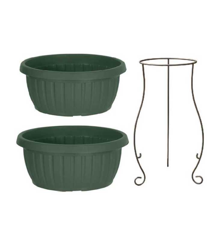 Ensemble pot ibéris 30 cm + 36 cm +Support métallique double - Patrol