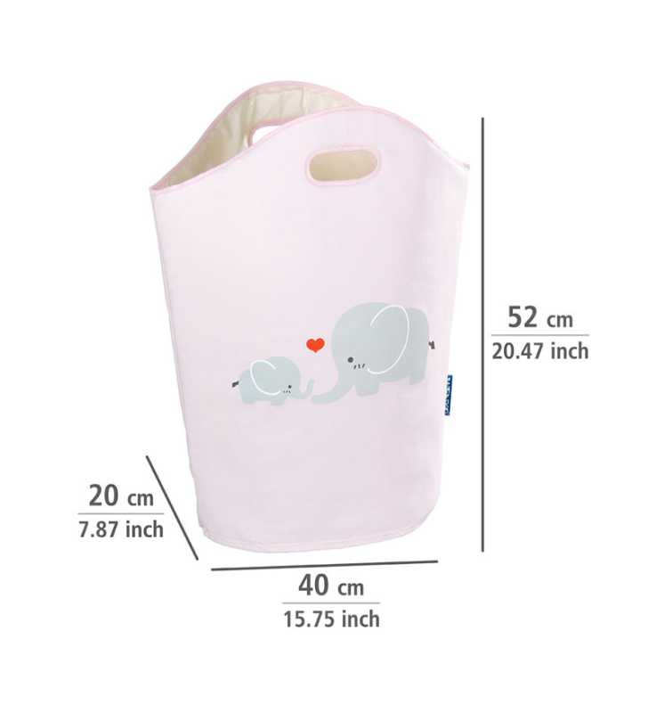 Panier à linge Kids Elli rose - Plastique - 40x20x52 cm - WENKO