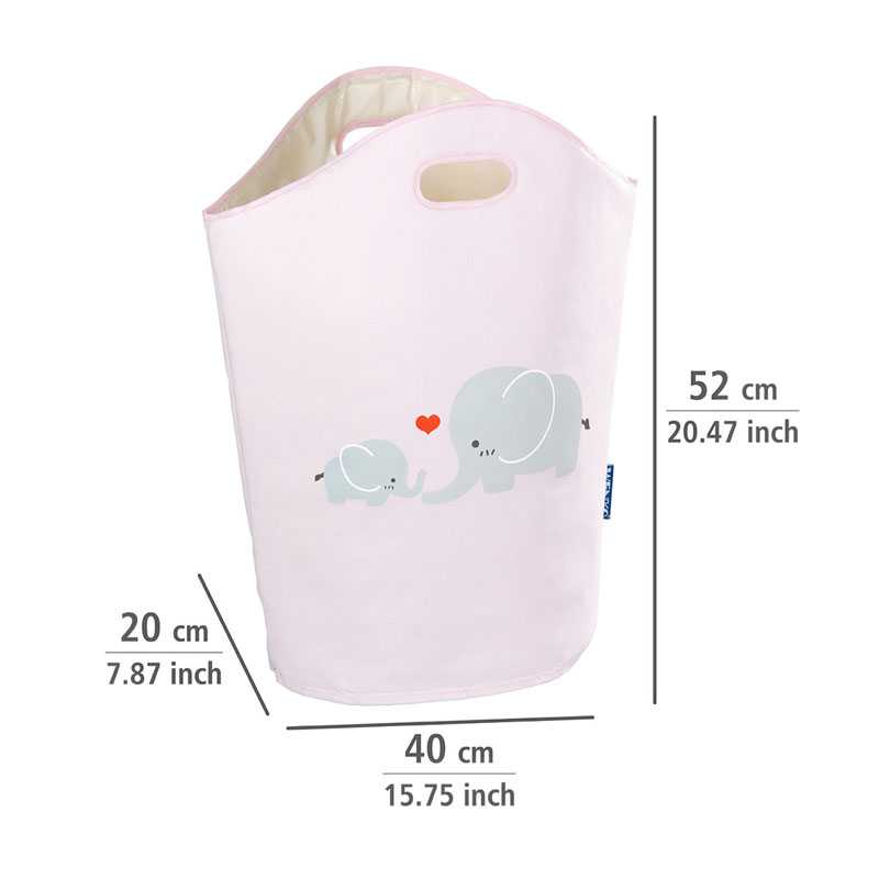 Panier à linge Kids Elli rose - Plastique - 40x20x52 cm - WENKO