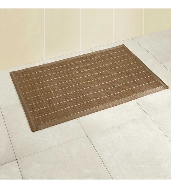 Tapis de bain Bambou 50x80 marron foncé - WENKO