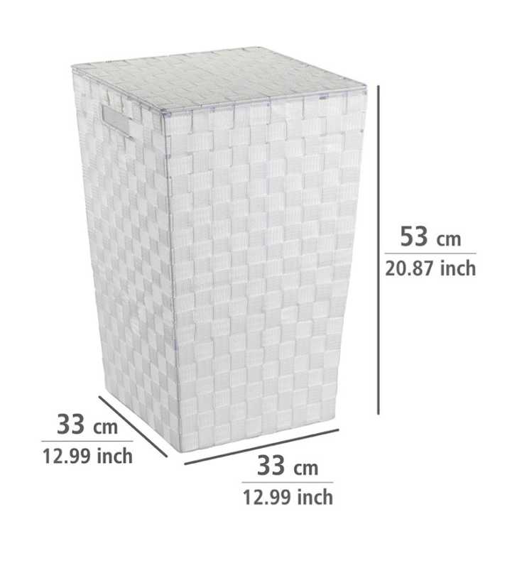 Coffre à linge Adria Square blanc 33x33x53 cm - WENKO