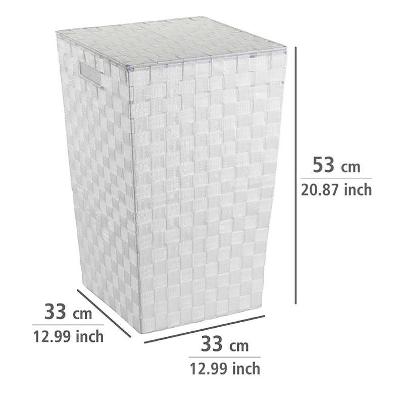 Coffre à linge Adria Square blanc 33x33x53 cm - WENKO