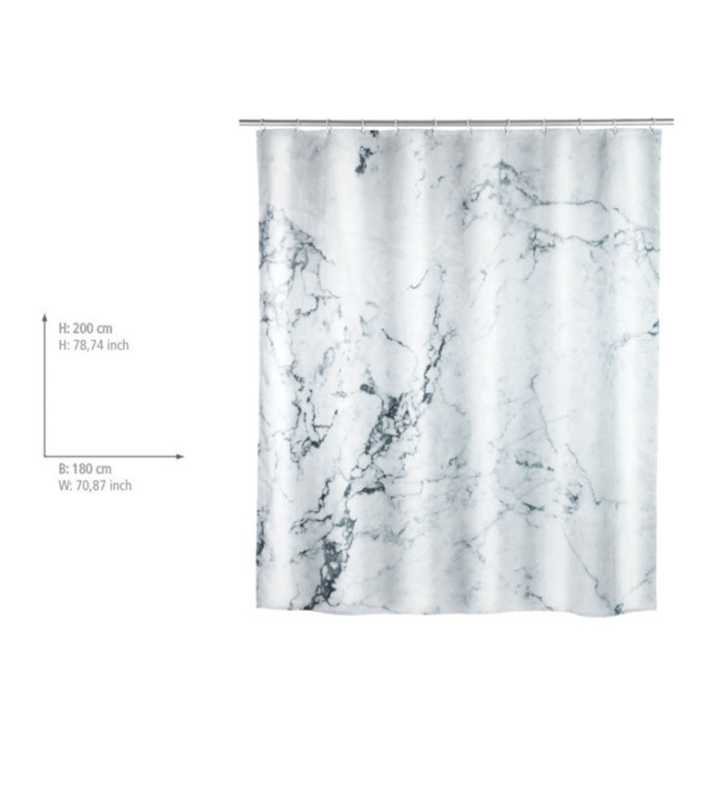 Rideau de douche 180x200 Onyx Polyester - WENKO