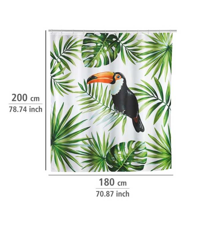 Rideau de douche 180x200 Tucan Polyester - WENKO