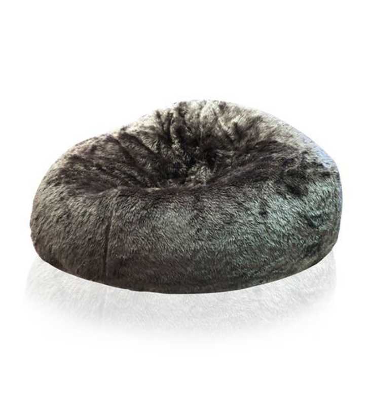 Pouffy Pouf Touareg -100*70 cm - Fourrure court Gris