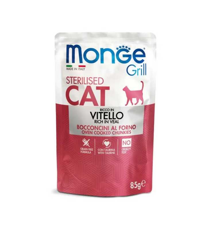 POCHON  KIPPY  MONGE CAT STERILISER VEAU 85GR