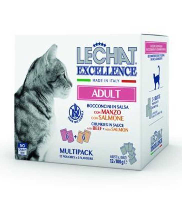 LECHAT MULTIBOX  BEEF/SALMON 12x100GR