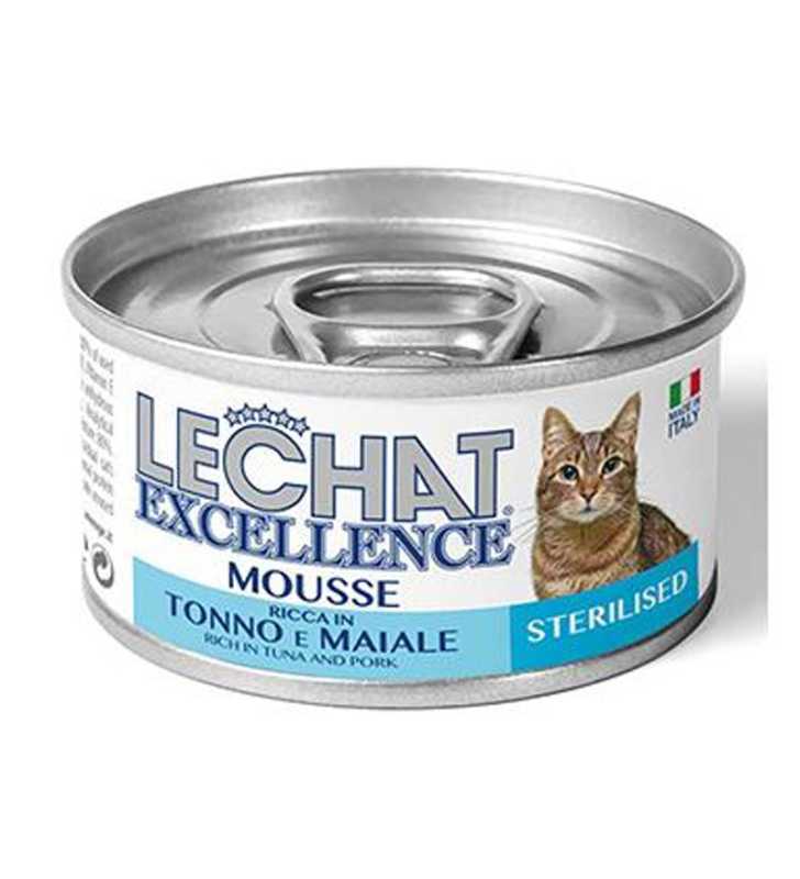 BOITE LECHAT EXCELLENCE MOUSSE STERILISE THON/PR 85G