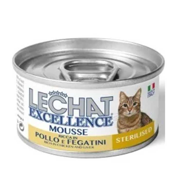 LECHAT EXCELLENCE MOUSSE STERILISE CHICKEN/LIVER 85G