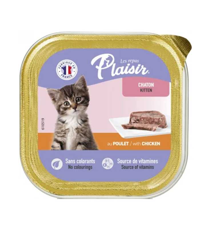 BARQUETTE PLAISIR KITTEN POULET/LAIT 100