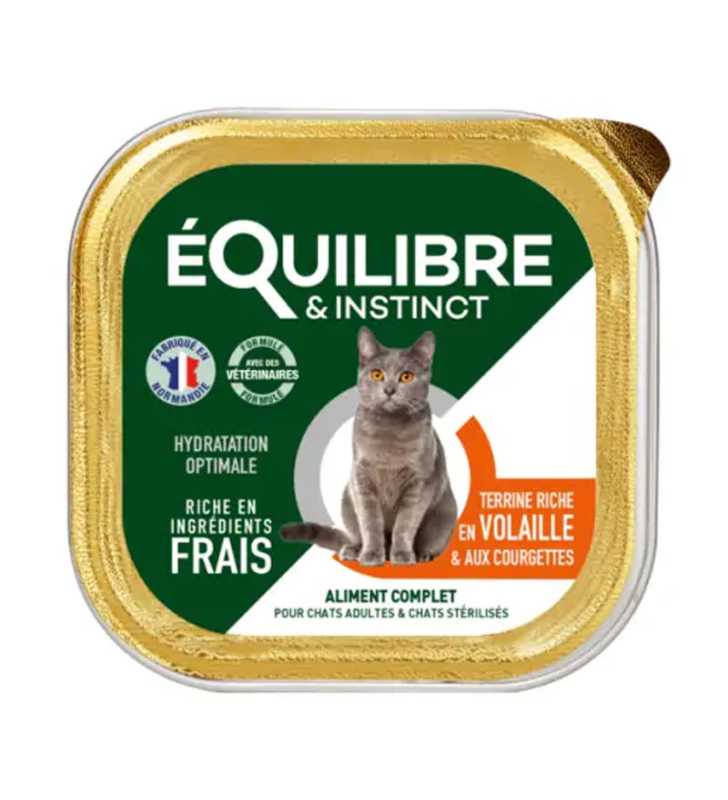 E&I BARQ VOLAILLE-COURGETTES CHAT STERIL BQ 85GR