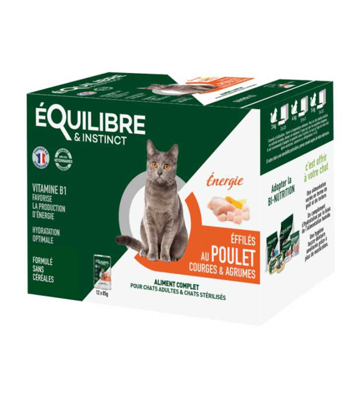 E&I EFFILÉS ÉNERGIE POULET COURGES AGRUMES 12X85G