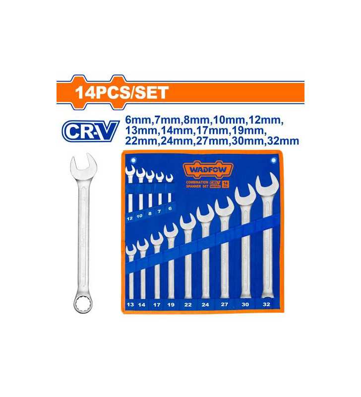 Jeu de 14 clés mixtes WSP1M14 WADFOW