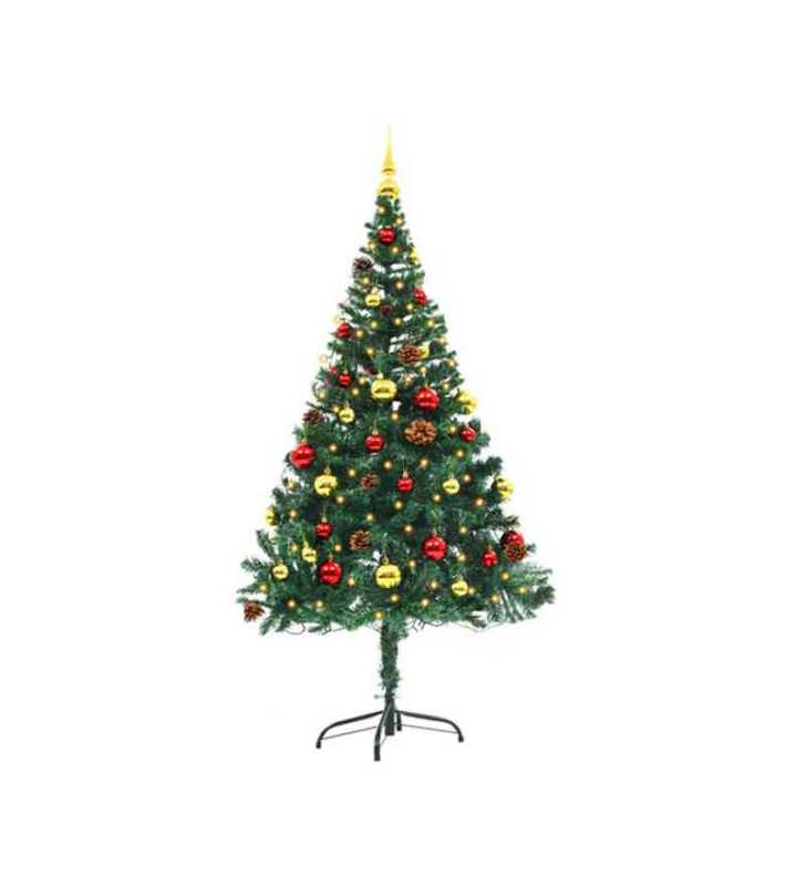 Sapin de Noël décoré 150 cm - Vert