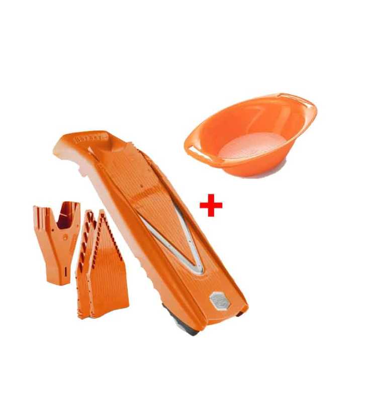 Mandoline V5 Powerline Starter Set Orange  + Bol Oval Börner et Lame 10 mm Gratuite !