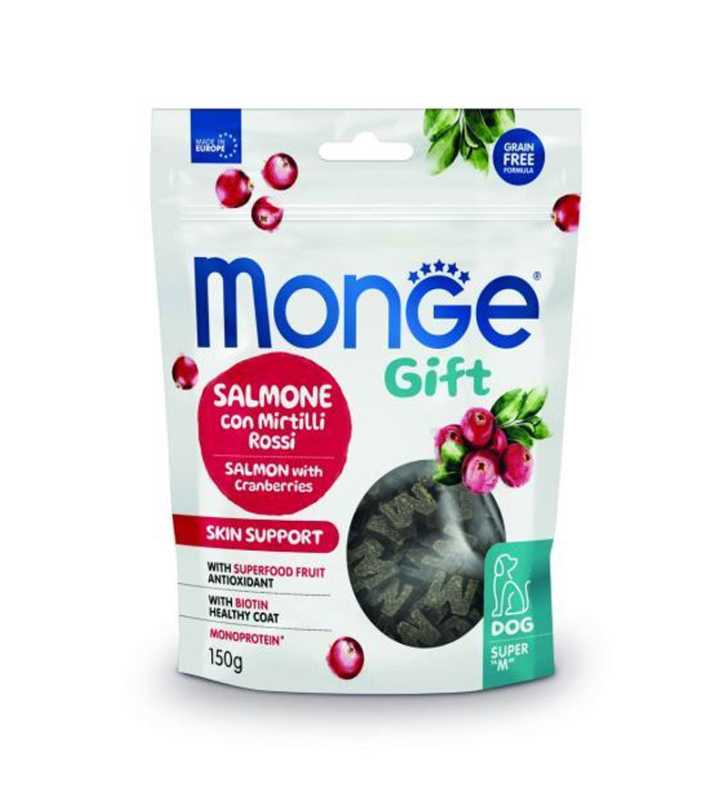 MONGE GIFT DOG SUPM SKIN SALM/CRAN 150g