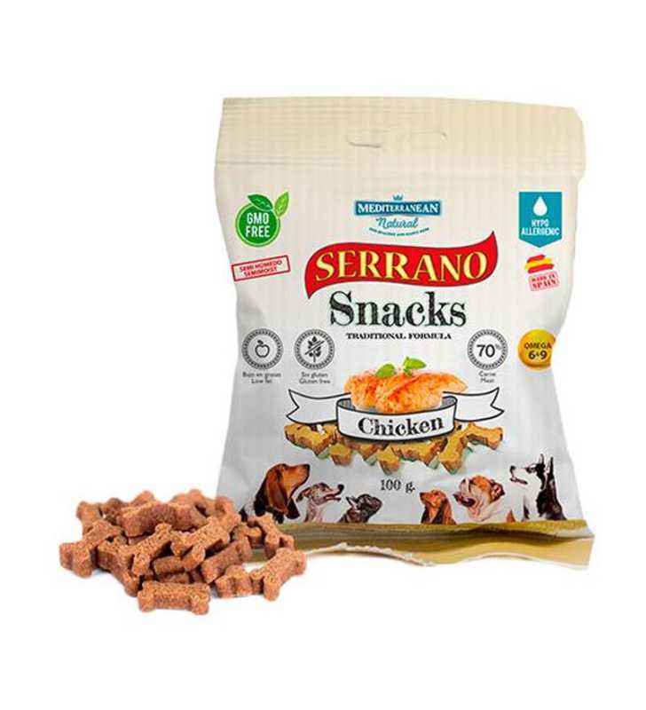 SERRANO SNACK DOGS 100g POULET