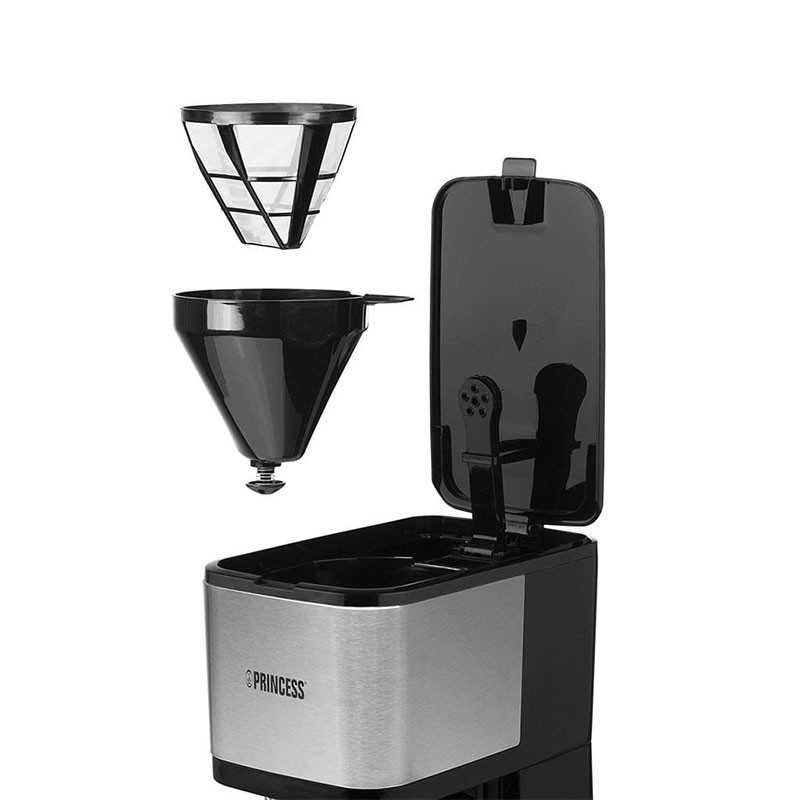 Cafetière Compacte Inox Bol En Verre 1,25L PRINCESS