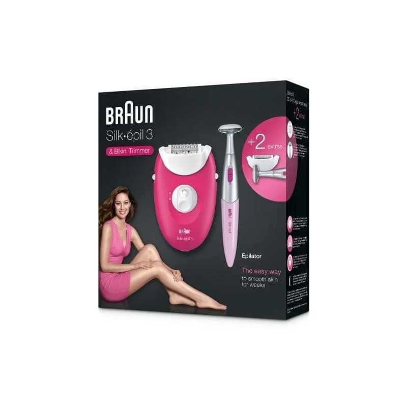 Épilateur Silk-Épil 3 Epil-420 Épilateur Avec 2 Accessoires Et Bikini Trimmer BRAUN