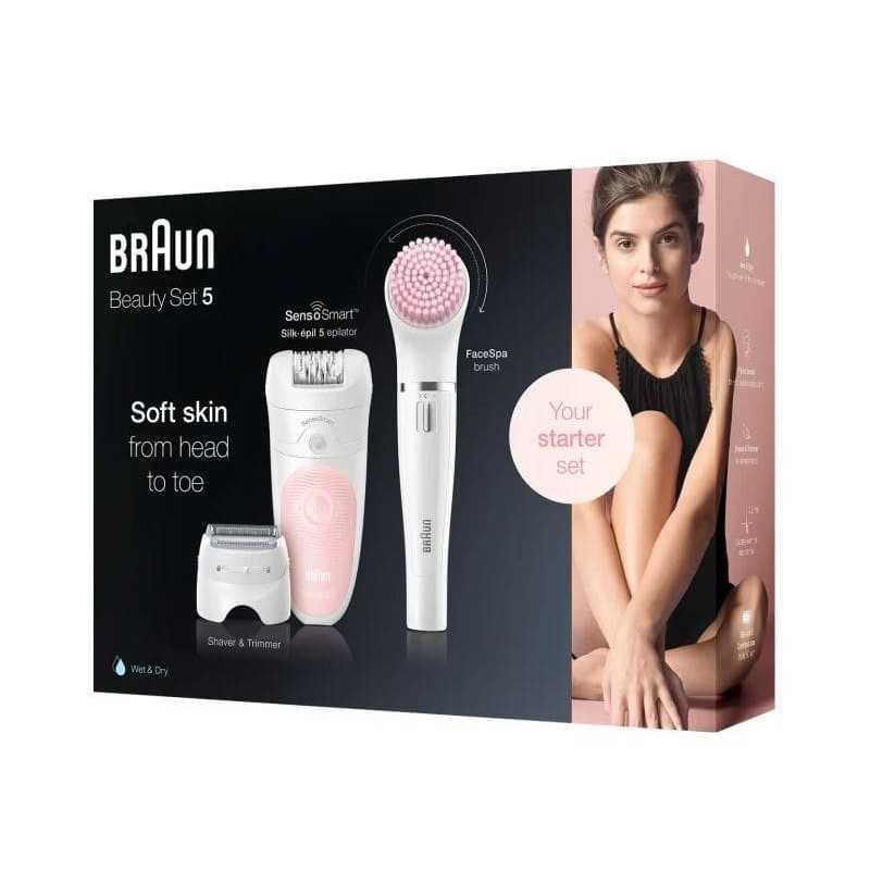 Silk-Épil Beauty Set 5, Wet & Dry, 3 Accessoires Dont BRAUN Facespa BRAUN