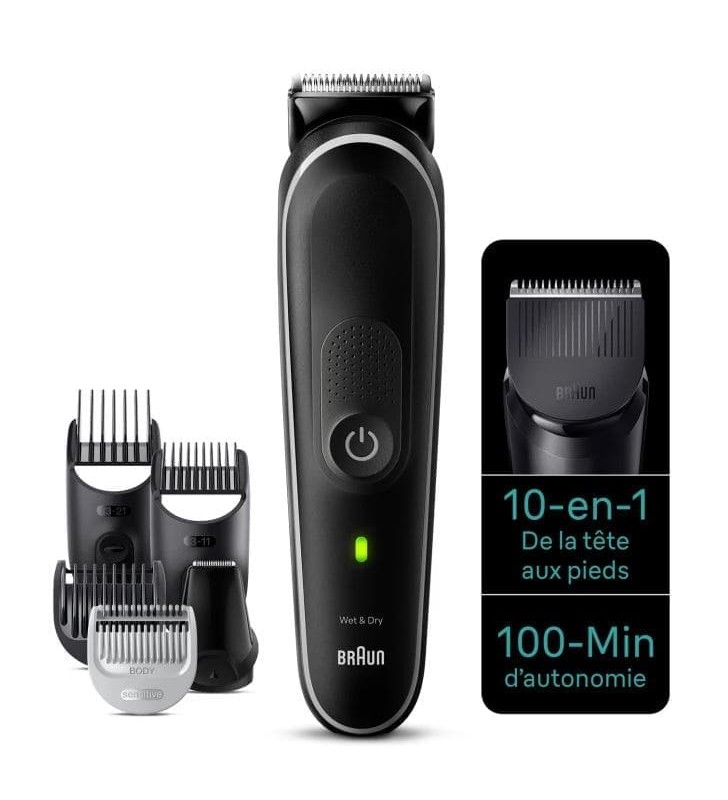 Tondeuse BRAUN Tout-En-Un Series 5 10-En-1 Pour Barbe, Corps, Cheveux, Oreilles Et Nez