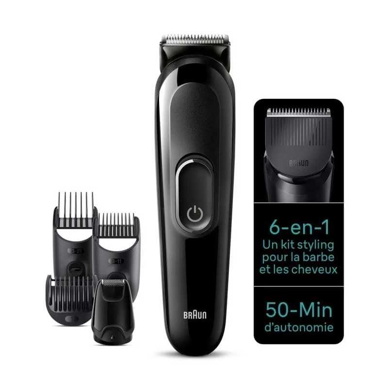 Tondeuse Tout-En-Un Series 3 6-En-1 Pour Barbe, Cheveux, Noir BRAUN