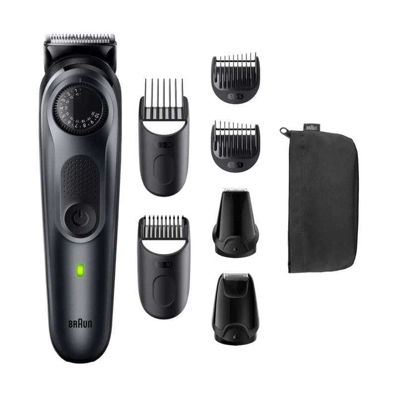 Tondeuse À Barbe BRAUN Series 5 Avec Bouton De Précision, 6 Outils De Stylisation, Gris