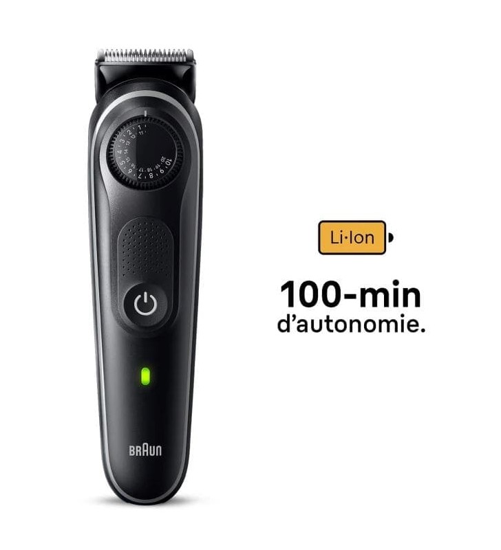 Tondeuse À Barbe BRAUN Series 5 Avec Bouton De Précision, 6 Outils De Stylisation, Gris