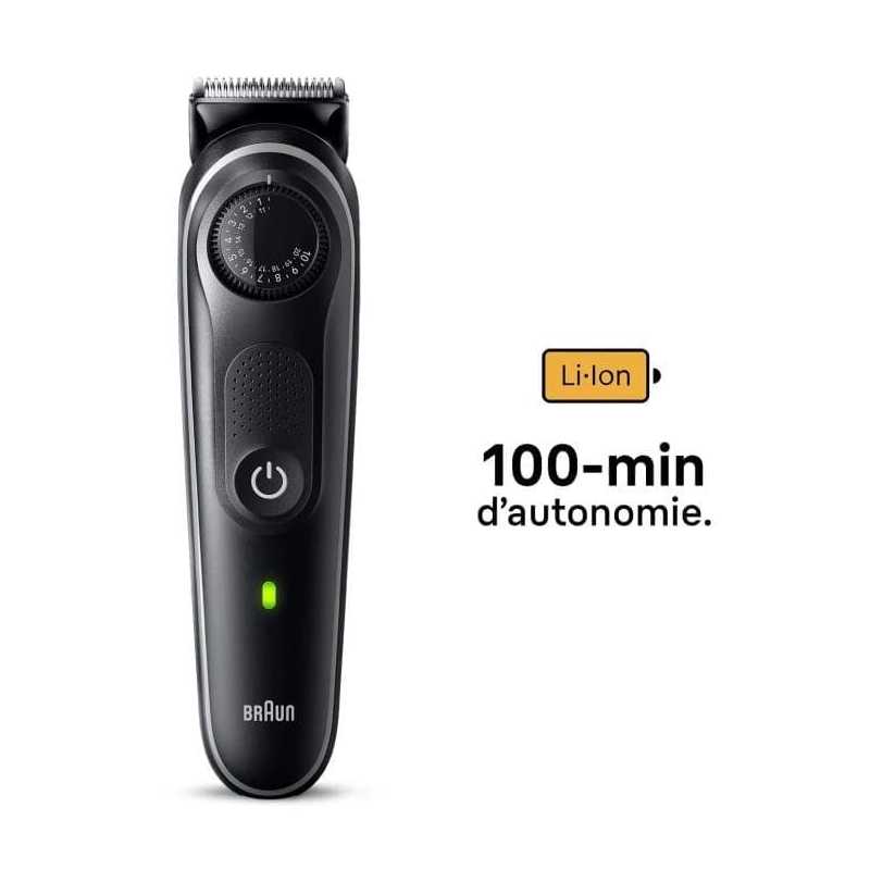 Tondeuse À Barbe BRAUN Series 5 Avec Bouton De Précision, 6 Outils De Stylisation, Gris