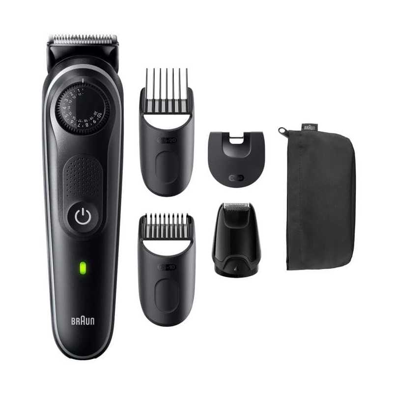 Tondeuse À Barbe BRAUN Series 5 Avec Bouton De Précision, 6 Outils De Stylisation, Gris