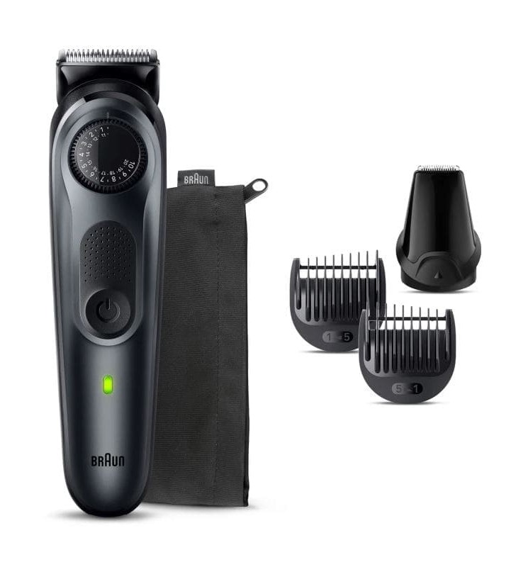 Tondeuse À Barbe BRAUN Series 5 Avec Bouton De Précision, 6 Outils De Stylisation, Gris