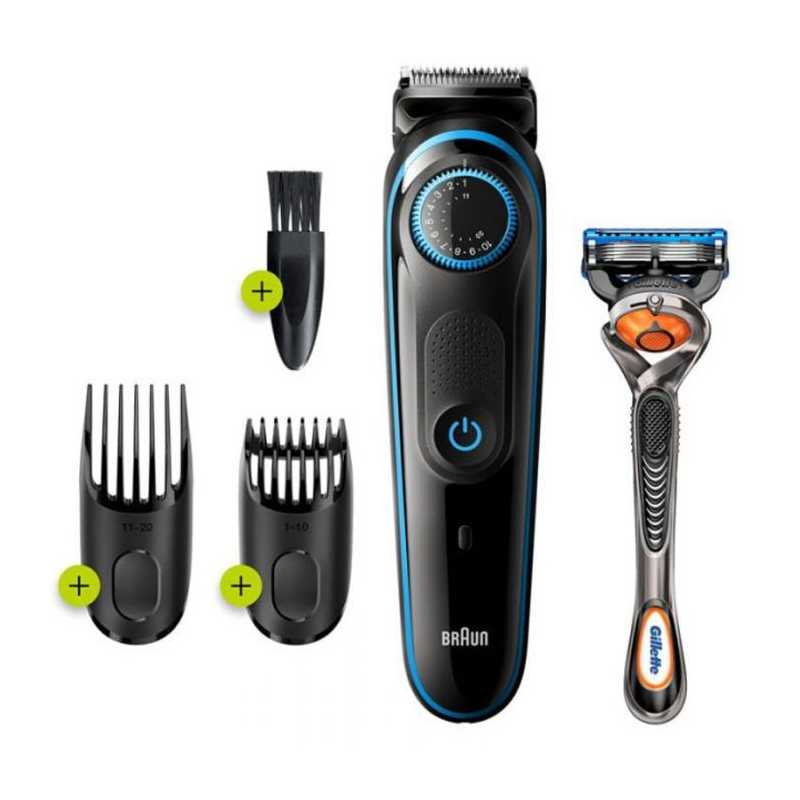 Tondeuse À Barbe BRAUN Avec Rasoir Gillette Fusion5 Proglide, Noir