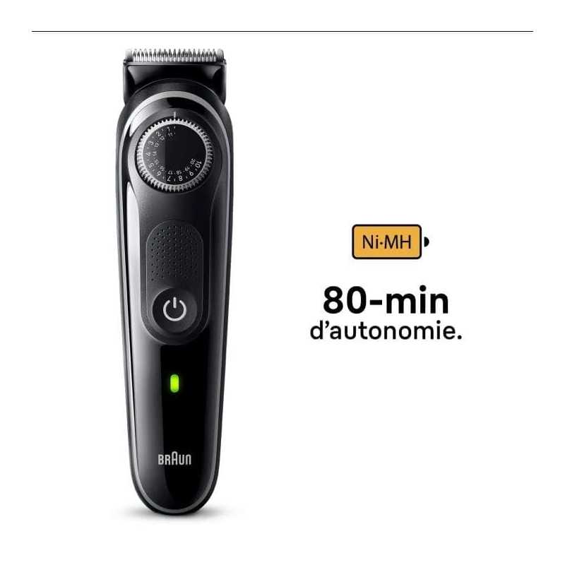 Tondeuse À Barbe BRAUN Series 3 Avec Bouton De Précision, 4 Outils De Stylisation,  Gris