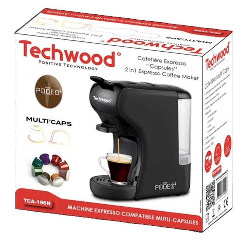 Cafetière Expresso Multi Capsules 1450W Noir TECHWOOD